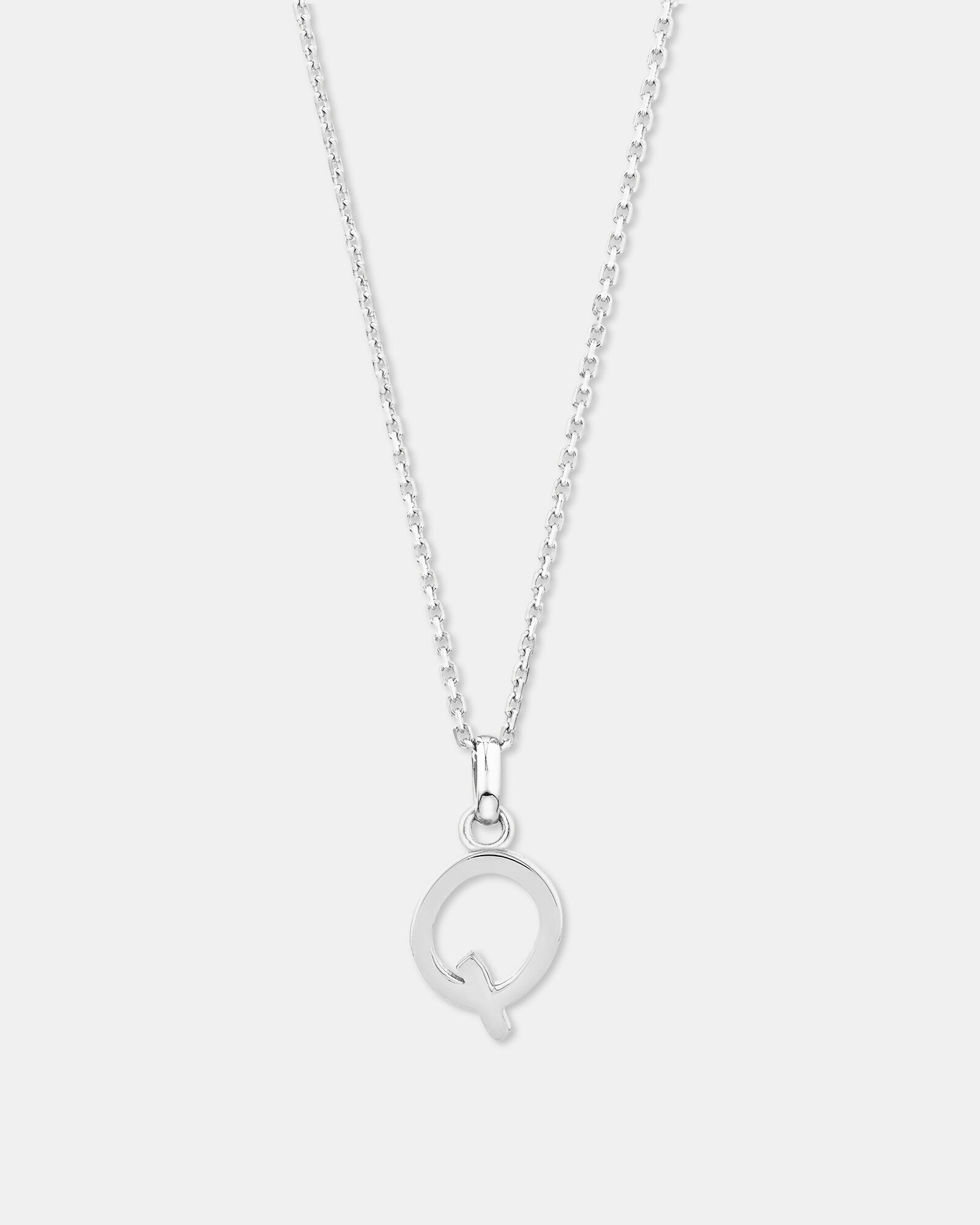 "Q" Initial Pendant in Sterling Silver