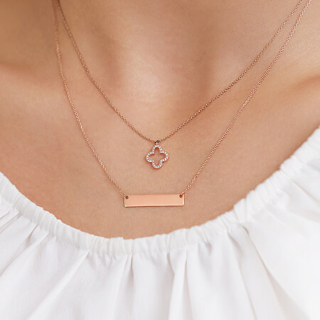 Bar Necklace in 10kt Rose Gold Bar Necklace in 10kt Rose Gold
