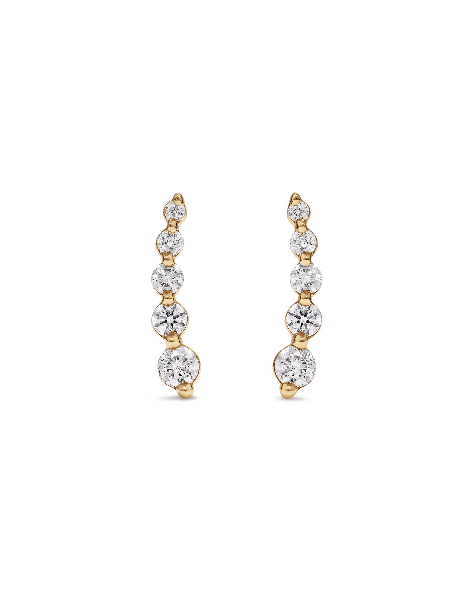 Ear Climbers with 0.25 Carat TW of Diamonds in 10kt Yellow Gold
