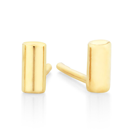 Polished Cylinder Stud Earrings in 10kt Yellow Gold Polished Cylinder Stud Earrings in 10kt Yellow Gold