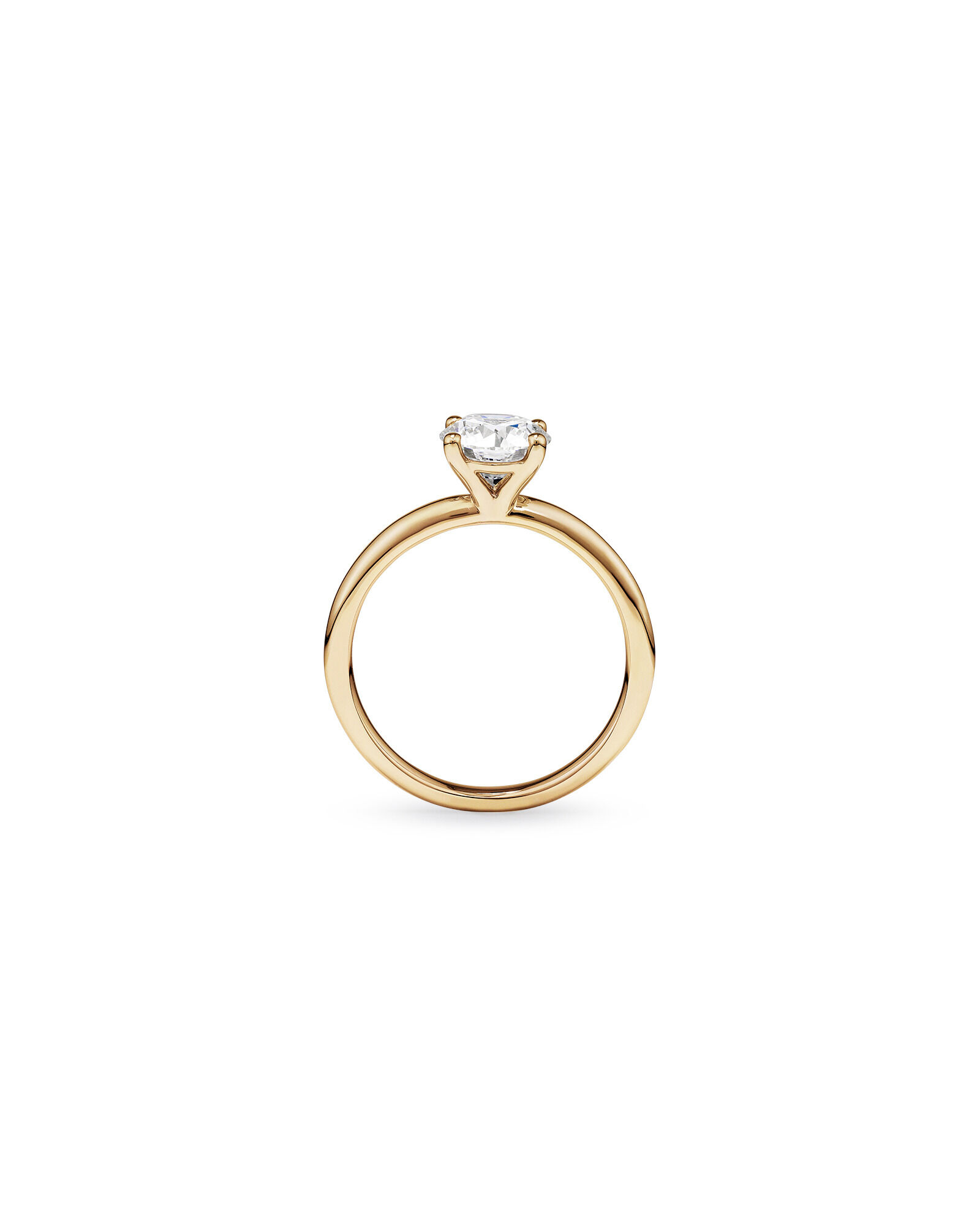 Bague de fiançailles solitaire ronde TW en diamant brillant de laboratoire de 1,25 carat en or jaune 14 carats