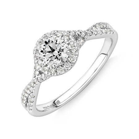 Engagement Ring with 0.70 Carat TW of Diamonds in 14kt White Gold Engagement Ring with 0.70 Carat TW of Diamonds in 14kt White Gold
