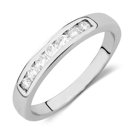Wedding Band with 1/4 Carat TW of Diamonds in 18kt White Gold Wedding Band with 1/4 Carat TW of Diamonds in 18kt White Gold