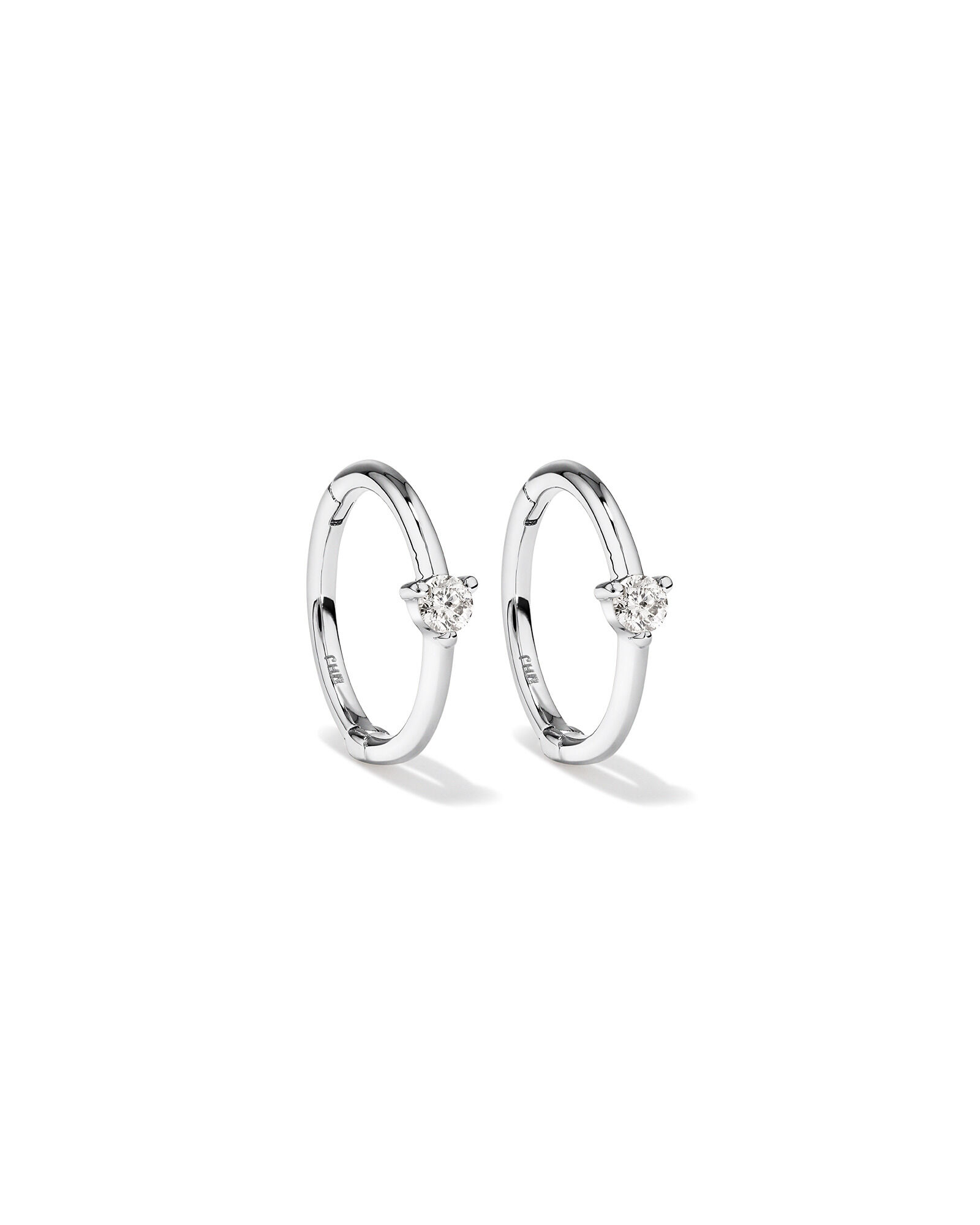 White gold sleeper hoop earrings cheap