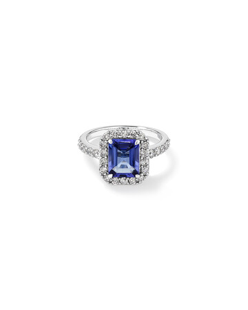 Ring with Tanzanite & 0.75 Carat TW of Diamonds in 14kt White Gold Ring with Tanzanite & 0.75 Carat TW of Diamonds in 14kt White Gold