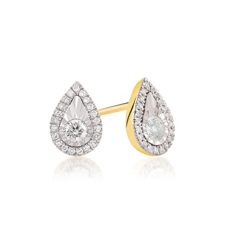 Pear Earrings With 1/4 Carat TW Of Diamonds In 10kt Yellow Gold Pear Earrings With 1/4 Carat TW Of Diamonds In 10kt Yellow Gold