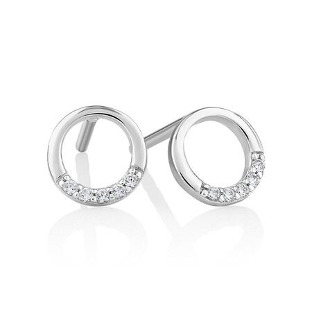 Open Circle Stud earrings with Cubic Zirconia in Sterling Silver Open Circle Stud earrings with Cubic Zirconia in Sterling Silver