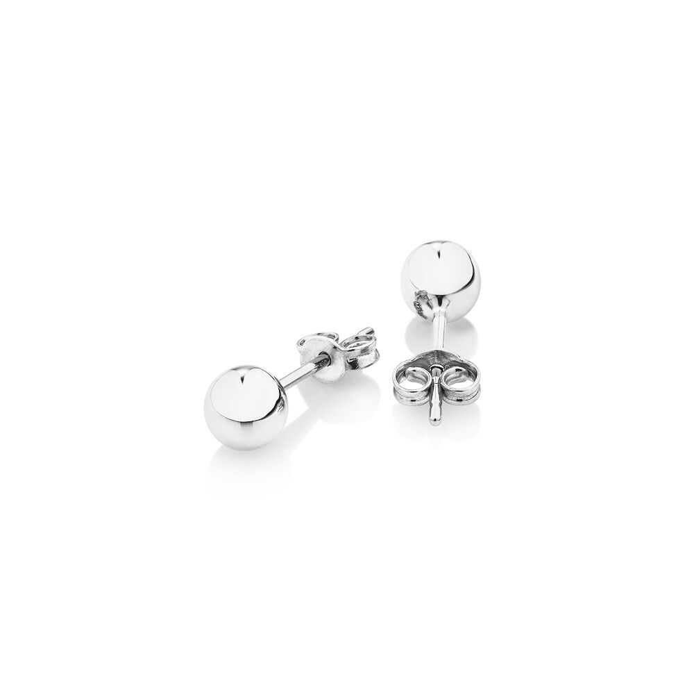 5mm Ball Stud Earrings 10kt White Gold