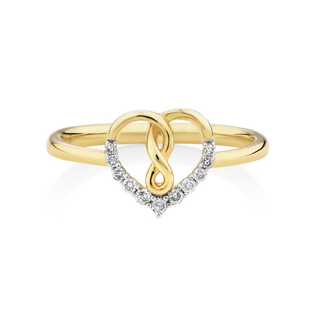 Infinitas Ring With 0.10 Carat TW Of Diamonds In 10kt Yellow Gold Infinitas Ring With 0.10 Carat TW Of Diamonds In 10kt Yellow Gold