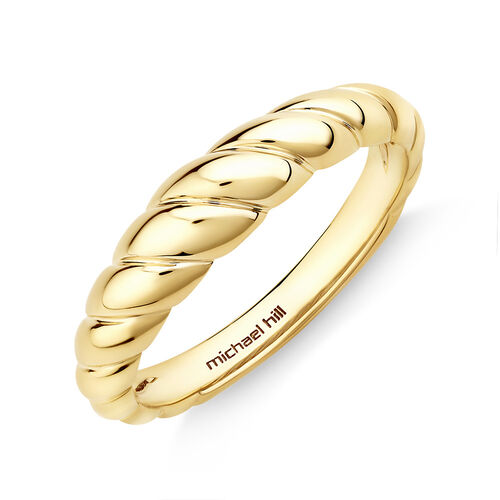 Bague étroite croissant en or jaune 10 K