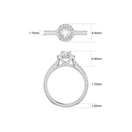 Engagement Ring with 0.92 Carat TW of Diamonds in 14kt White Gold Engagement Ring with 0.92 Carat TW of Diamonds in 14kt White Gold