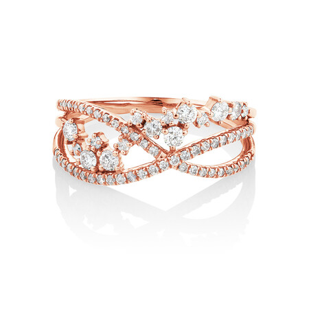 Ring with 0.50 Carat TW of Diamonds in 10kt Rose Gold Ring with 0.50 Carat TW of Diamonds in 10kt Rose Gold
