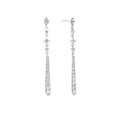 Deco Drop Stud Earrings with 0.50 Carat TW of Diamonds in 10kt White Gold Deco Drop Stud Earrings with 0.50 Carat TW of Diamonds in 10kt White Gold