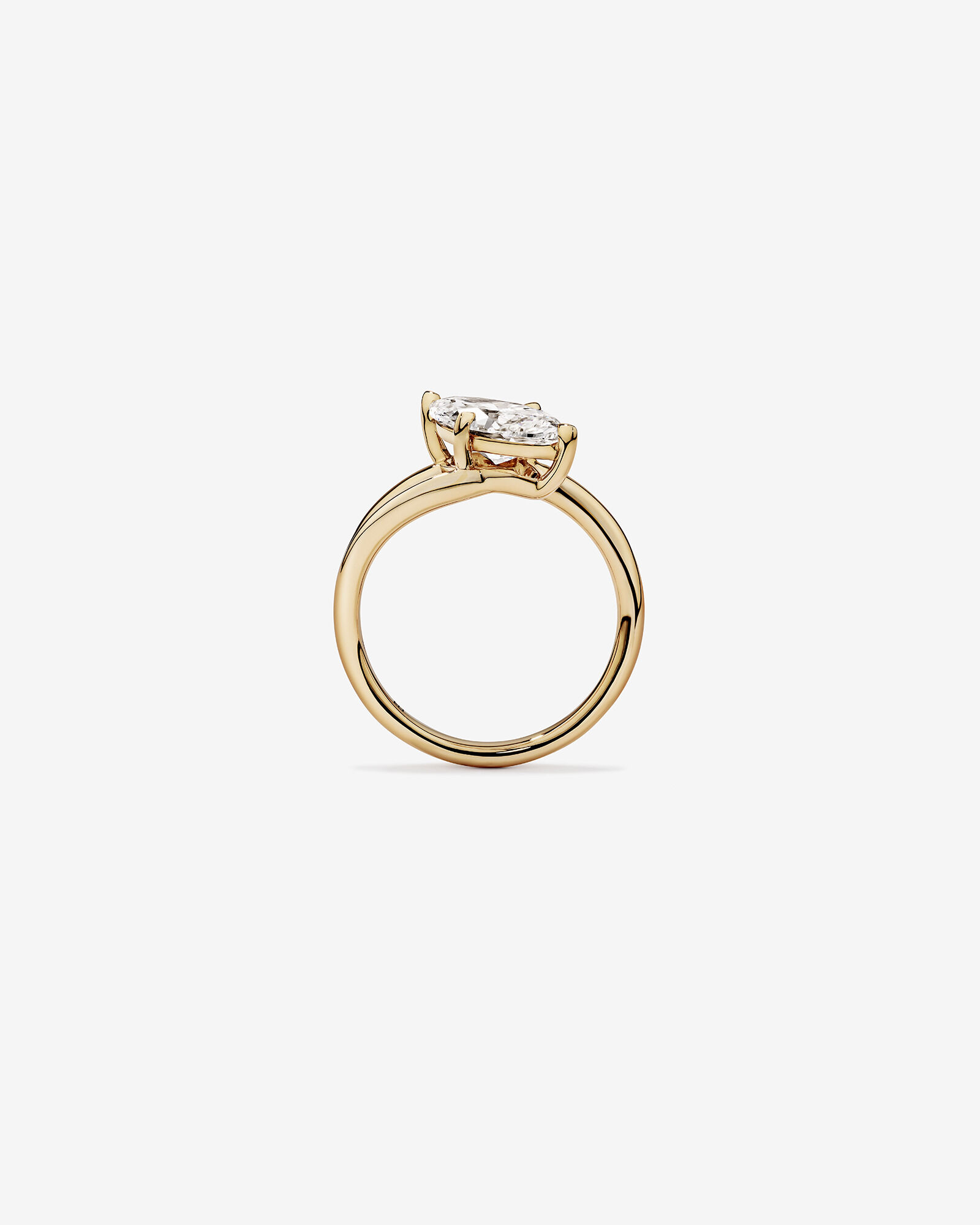 2.00 Carat TW East West Marquise Cut Laboratory-Grown Diamond Double Band Engagement Ring in 14kt Yellow Gold