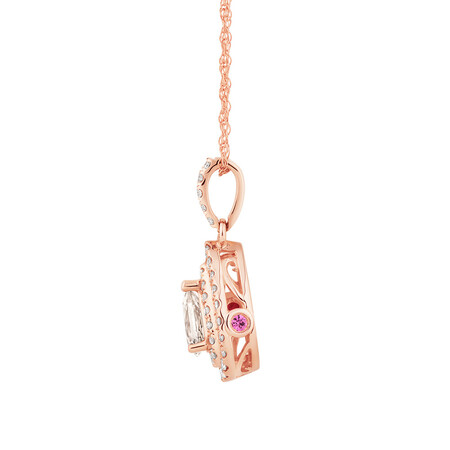Sir Michael Hill Designer Fashion Pendant with Morganite & .20 Carat TW of Diamonds in 10kt Rose Gold Sir Michael Hill Designer Fashion Pendant with Morganite & .20 Carat TW of Diamonds in 10kt Rose Gold