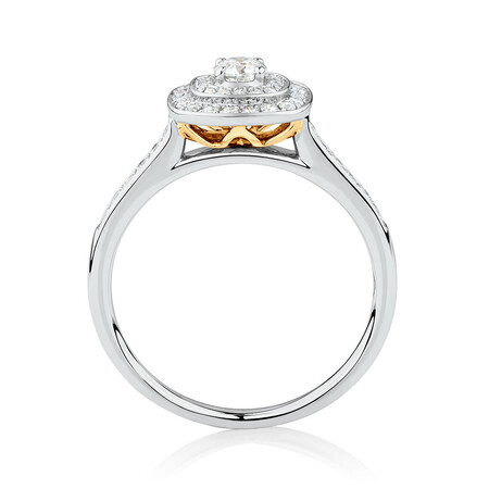 Whitefire Engagement Ring with 1/2 Carat TW of Diamonds in 18kt White & 22kt Yellow Gold Whitefire Engagement Ring with 1/2 Carat TW of Diamonds in 18kt White & 22kt Yellow Gold
