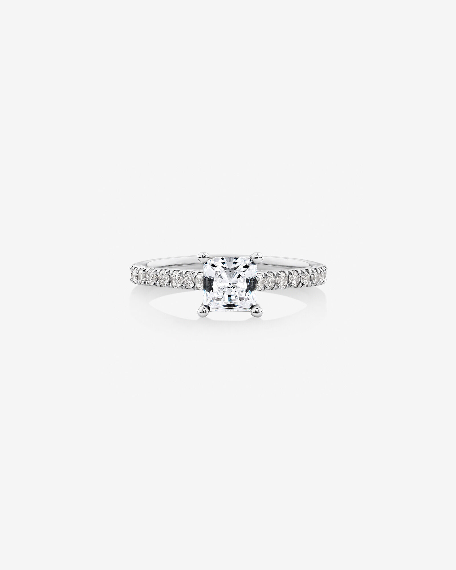Bague de fiançailles en or blanc 14 K avec diamants totalisant 1,25 ct