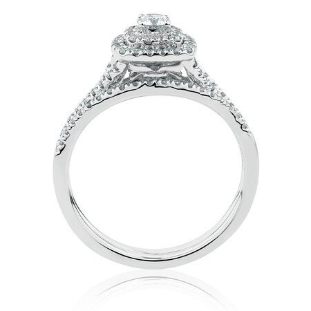 Bridal Set with 0.60 Carat TW of Diamonds in 10kt White Gold Bridal Set with 0.60 Carat TW of Diamonds in 10kt White Gold