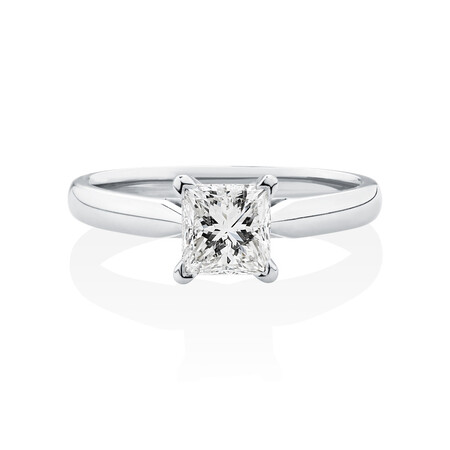 Evermore Engagement Ring with 1 Carat TW Diamond Solitaire in 14kt White Gold Evermore Engagement Ring with 1 Carat TW Diamond Solitaire in 14kt White Gold
