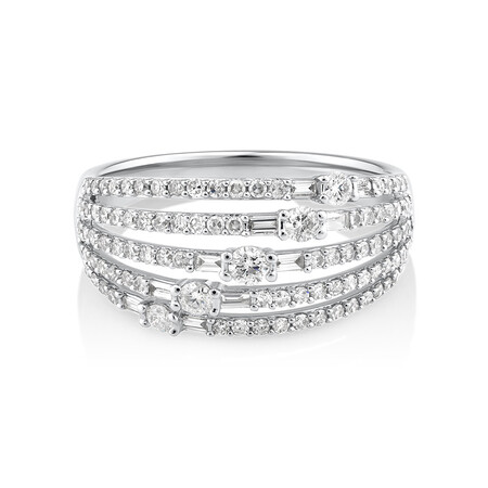 Multi Row Ring with 0.75 Carat TW Diamond in 10kt Yellow Gold Multi Row Ring with 0.75 Carat TW Diamond in 10kt Yellow Gold
