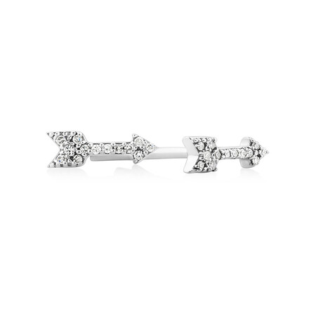 Mini Arrow Earrings with Diamonds in Sterling Silver Mini Arrow Earrings with Diamonds in Sterling Silver