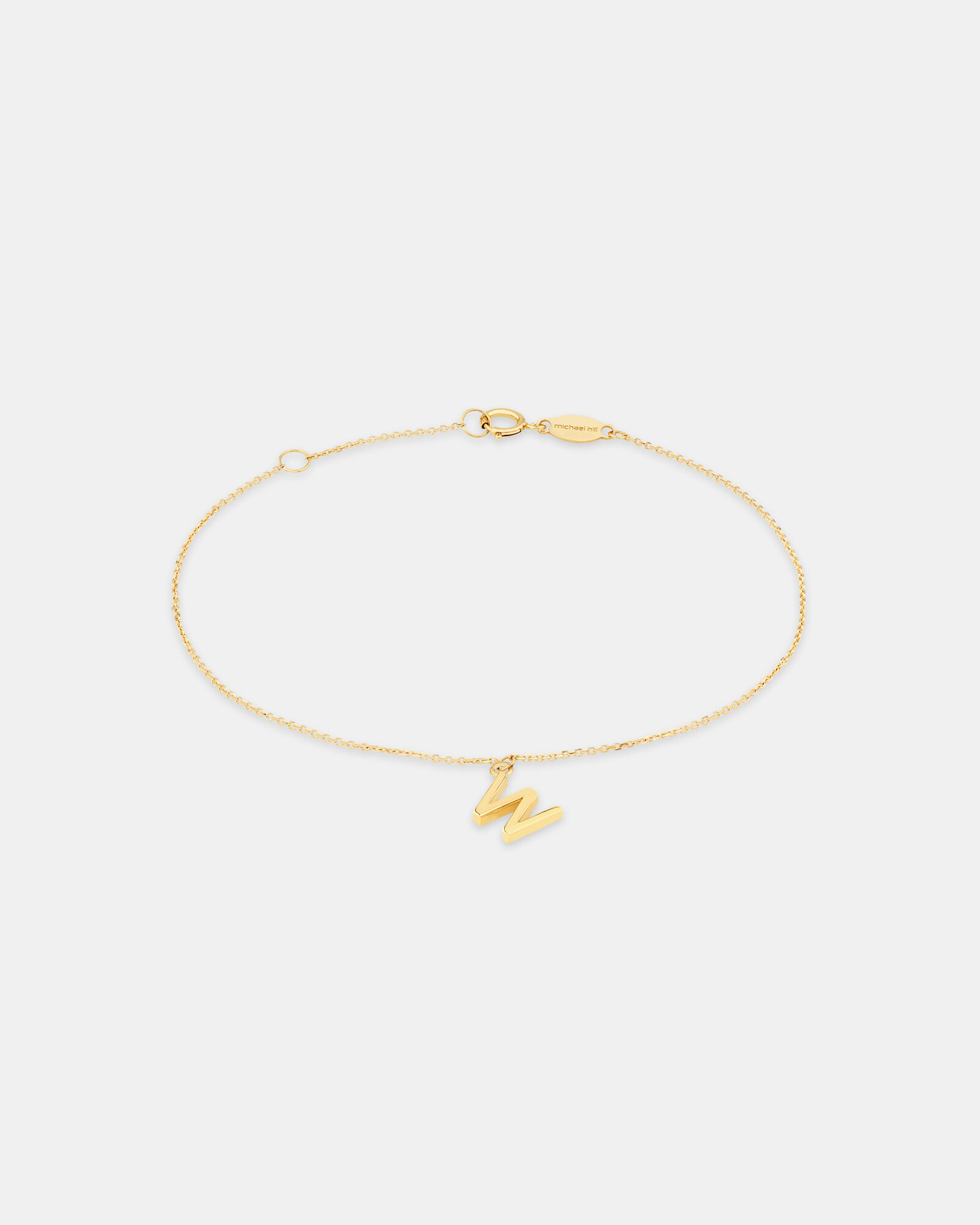 19cm (7.5") W Initial Bracelet in 10kt Yellow Gold
