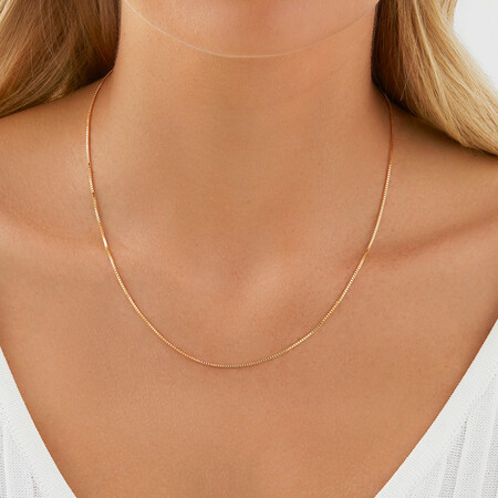 45cm (18") Box Chain in 10kt Yellow Gold 45cm (18") Box Chain in 10kt Yellow Gold