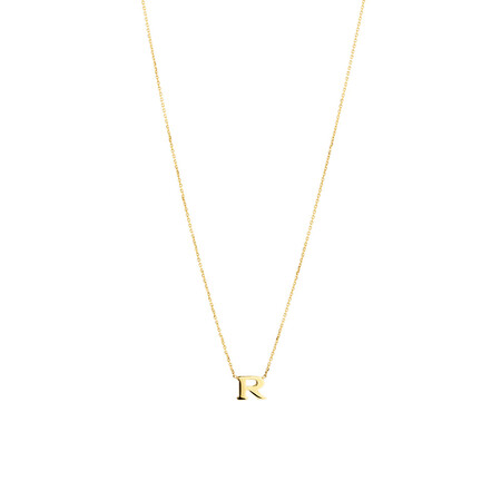 "R" Initial Necklace in 10kt Yellow Gold "R" Initial Necklace in 10kt Yellow Gold