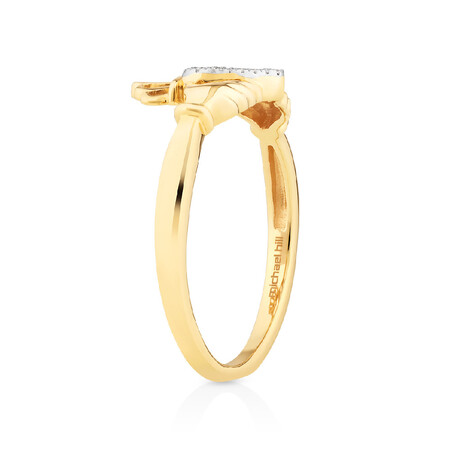 Claddagh Ring With Diamonds In 10kt Yellow Gold Claddagh Ring With Diamonds In 10kt Yellow Gold