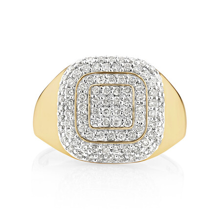 Ring with 1 Carat TW of Diamonds in 10kt Yellow Gold Ring with 1 Carat TW of Diamonds in 10kt Yellow Gold