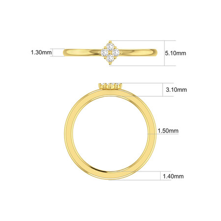 Flower Stacker Ring with Diamonds in 10kt Yellow Gold Flower Stacker Ring with Diamonds in 10kt Yellow Gold