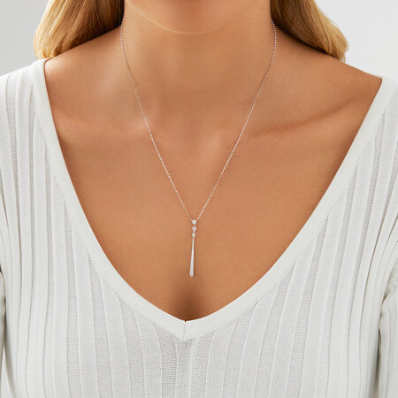 Deco Bar Necklace with 0.40 Carat TW of Diamonds in 10kt White Gold Deco Bar Necklace with 0.40 Carat TW of Diamonds in 10kt White Gold