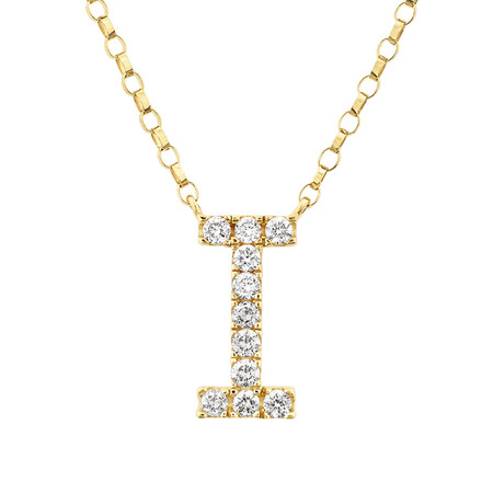 "I" Initial Necklace with 0.10 Carat TW of Diamonds in 10kt Yellow Gold "I" Initial Necklace with 0.10 Carat TW of Diamonds in 10kt Yellow Gold