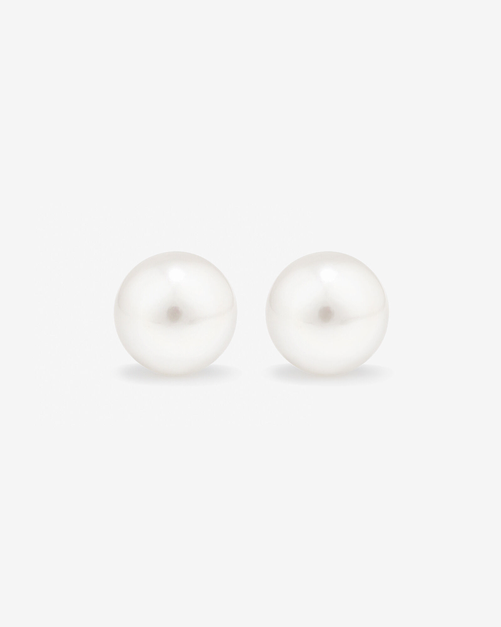 Stud Earrings with 9mm Button Cultured Freshwater Pearls in Sterling Silver
