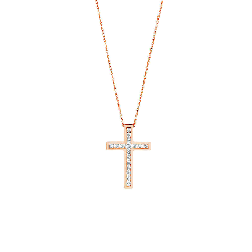 Cross Pendant in 10kt Rose Gold With 0 