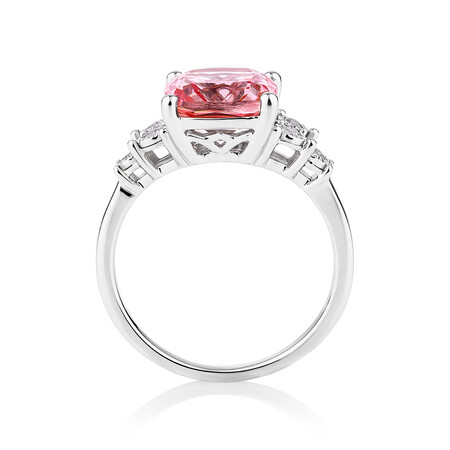 Ring with Created Peach Sapphire in Sterling Silver Ring with Created Peach Sapphire in Sterling Silver