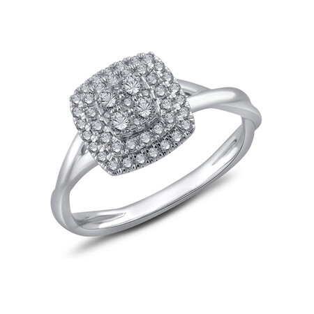 Cluster Ring with 0.40 Carat TW of Diamonds in 10kt White Gold Cluster Ring with 0.40 Carat TW of Diamonds in 10kt White Gold