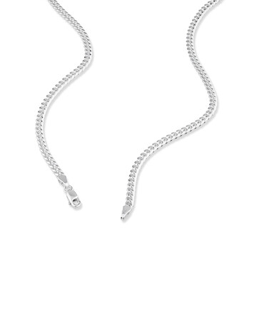 55cm (22") 3.5mm-4mm Width Miami Curb Chain in Sterling Silver 55cm (22") 3.5mm-4mm Width Miami Curb Chain in Sterling Silver
