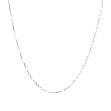 50cm (20") 1mm-1.5mm Width Curb Chain in Sterling Silver