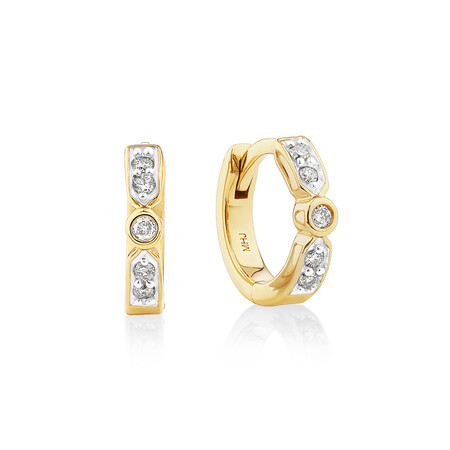 Hoop Earrings with Diamonds in 10kt Yellow Gold Hoop Earrings with Diamonds in 10kt Yellow Gold