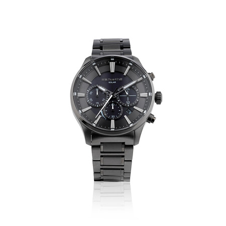 Solar Powered Men's Watch Black Tone Stainless Steel Solar Powered Men's Watch Black Tone Stainless Steel