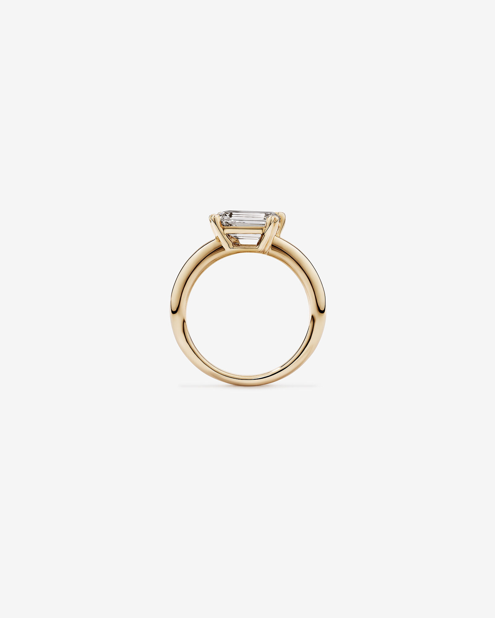 2.00 Carat TW Emerald Cut Laboratory-Grown Diamond Offset East West Engagement Ring in 14kt Yellow Gold