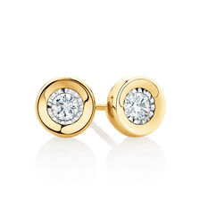 Stud Earrings with 0.15 Carat TW of Diamonds in 10kt Yellow Gold