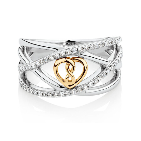 Infinitas Ring with 1/4 Carat TW of Diamonds in 10kt Yellow Gold & Sterling Silver Infinitas Ring with 1/4 Carat TW of Diamonds in 10kt Yellow Gold & Sterling Silver
