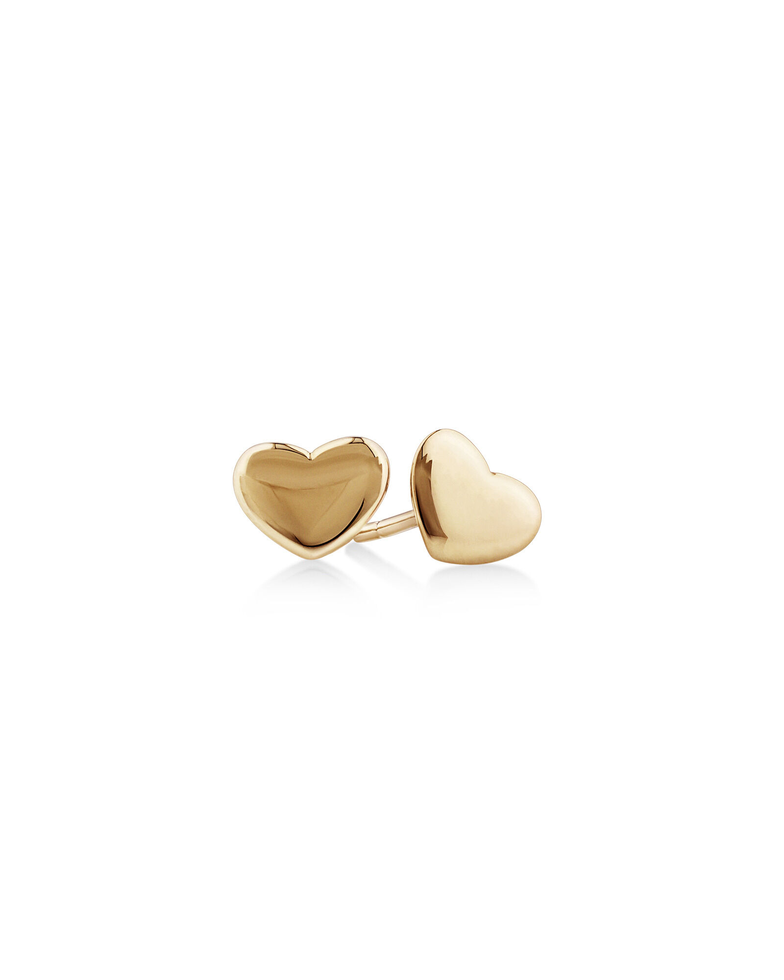 Polished Heart Stud Earrings In 10kt Yellow Gold