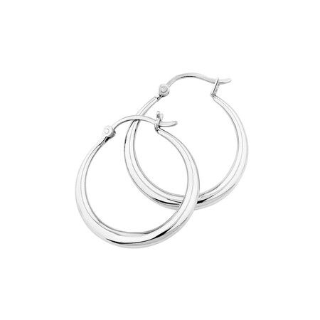 25mm Round Hoop Earrings in Sterling Silver 25mm Round Hoop Earrings in Sterling Silver
