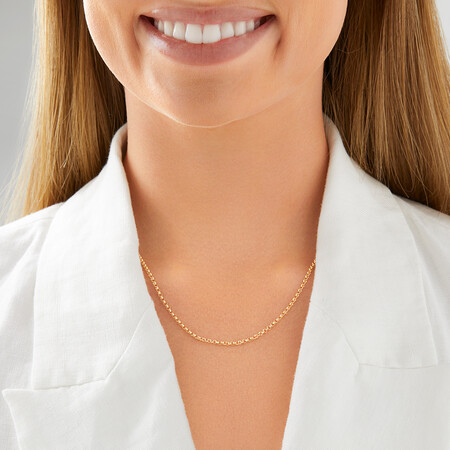 45cm (18") Hollow Belcher Chain in 10kt Yellow Gold 45cm (18") Hollow Belcher Chain in 10kt Yellow Gold