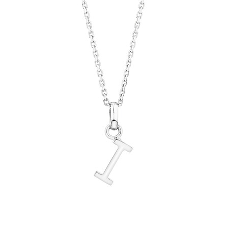 "I" Initial Pendant in Sterling Silver