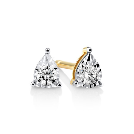 Pear Stud Earrings with 0.10kt TW Diamonds in 10kt Yellow Gold Pear Stud Earrings with 0.10kt TW Diamonds in 10kt Yellow Gold