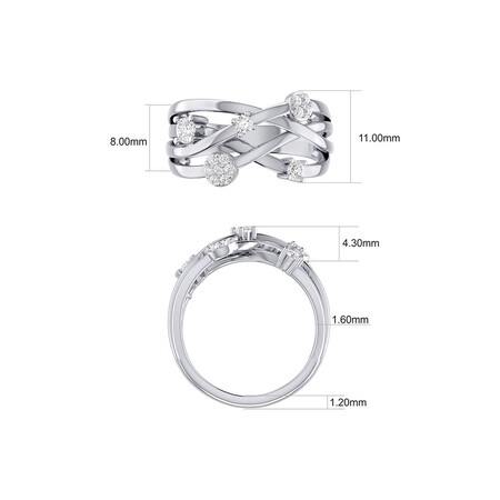 Scatter Ring With 0.34 Carat TW Diamonds In 10kt White Gold Scatter Ring With 0.34 Carat TW Diamonds In 10kt White Gold